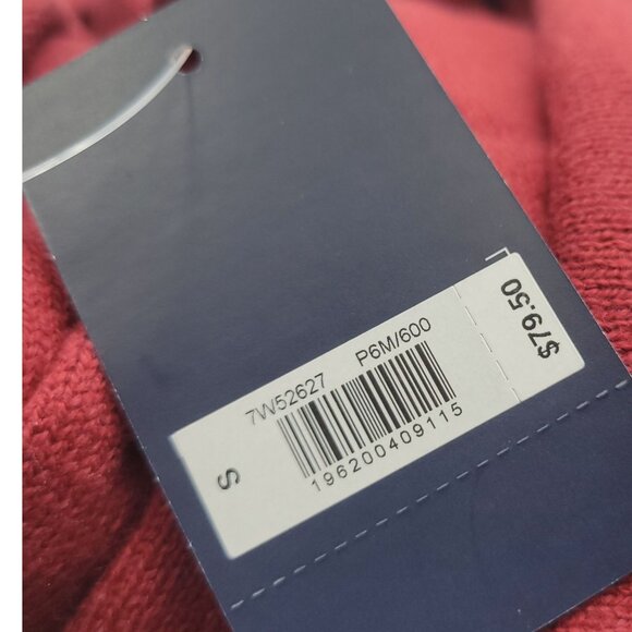 Lucky Brand Womens V-Neck Sweater S Red Cotton/Cashmere Oversized Cloud Soft - Picture 3 of 11